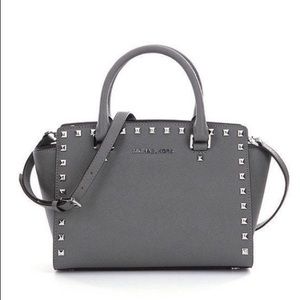 Steel Grey Medium Selma Stud Purse